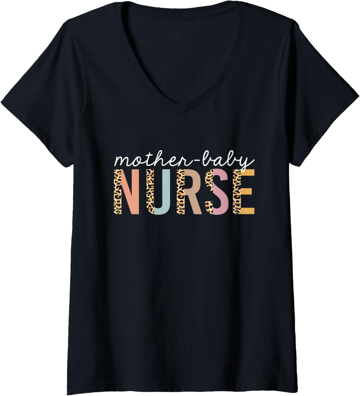 Womens Mother Baby Nurse leopard Print Cheetah Cute Nursing Women V Neck Apparel Trending US US Top Pick