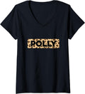 Funny Polly Leopard Print Personalized Name Polly V Neck Apparel Premium Print Gift Ready