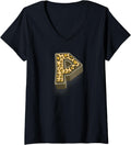Womens Cute Letter P Initial Name Leopard Cheetah Animal Print V Neck Apparel Comfort Fit Hot Right Now
