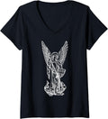 Angel Arc Tees - St Michael The Archangel Christian V-Neck T-Shirt | Premium Quality