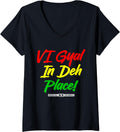 Womens VI Gyal In The Place for ST.Thomas St.John & St.Croix Girls V-Neck Apparel | US Viral Pick | Aesthetic Casual Look