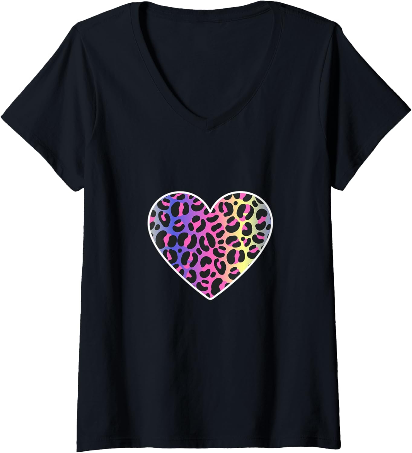 Womens jaguar heart cheetah cute leopard V Neck Apparel High Search Demand Best Seller Look