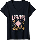 This Mom Loves Knitting Knit Hobby Yarn Knitter Knitting V-Neck Yarn Supply | Trending 2025 | Best Seller Choice
