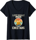 Womens Cheetah I Just Really Love Cheetahs V Neck Apparel Streetwear Style Best Seller Look