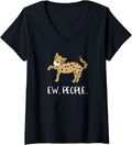 Womens Ew People Funny Cheetah Face Mask Social Distancing V Neck Apparel Trending US Best Seller Look