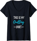 Womens Quilting Funny Quilt Maker Gift Idea V-Neck Apparel | Premium Quality | Perfect Gift Idea