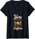Yarn Whisperer - Powered by Caffeine - Funny Crocheting V-Neck Yarn Supply | Trending 2025 | Best Seller Choice
