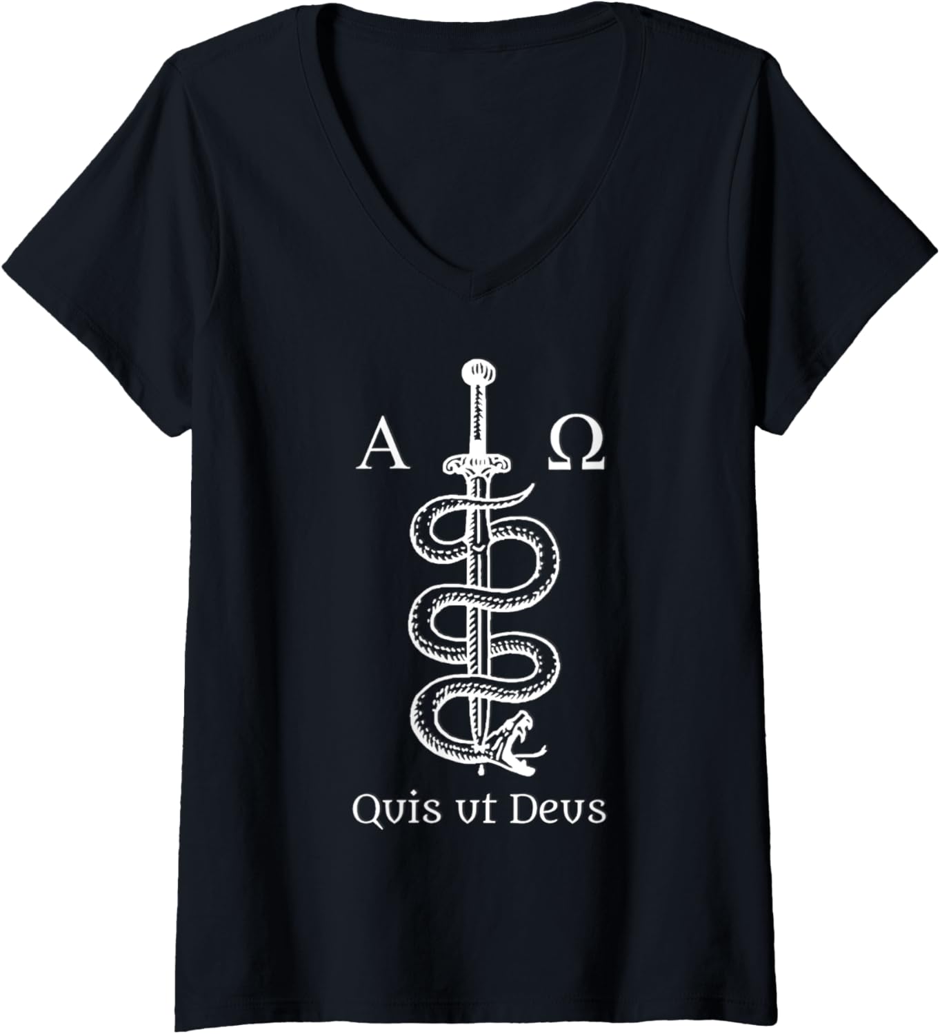Womens Saint Michael Traditional Latin Catholic V-Neck Apparel | Perfect Gift Idea