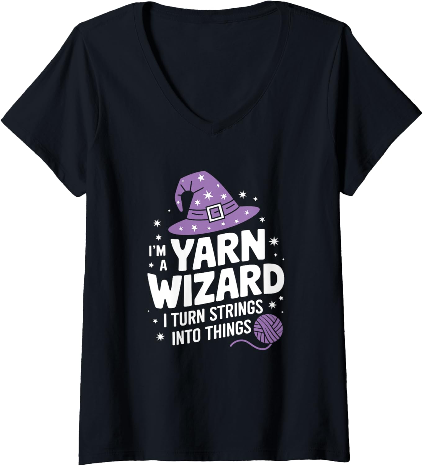 Womens Witty Knitting Design for Yarn Obsessed Women V-Neck Yarn Supply | Trending 2025 | Customer Favorite