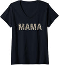 Womens Mama Leopard Cheetah Print Mother s Day Gift V Neck Apparel Premium Print US Top Pick