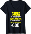 Womens Toolmaker Girls Who Love Toolmaking Tool And Die Maker V-Neck Apparel | US Viral Style | Aesthetic Fit