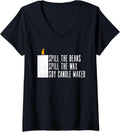 Womens Spill The Beans - Spill The Wax - Soy Candle Maker V-Neck Apparel | Trending 2025 | Perfect Gift Idea