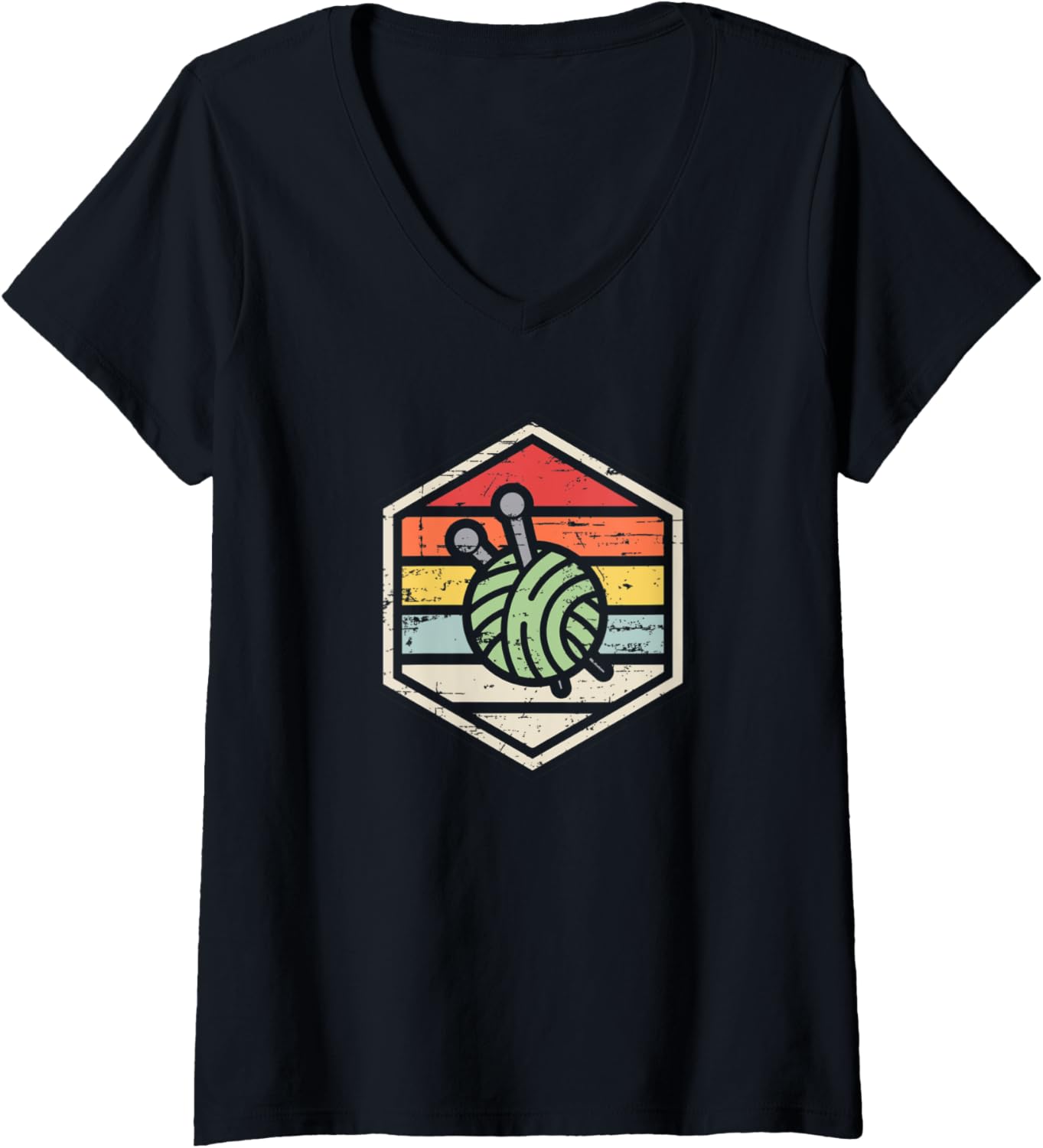 Womens Retro Badge Crochet Yarn V-Neck Yarn Supply | Premium Quality | Best Seller Choice