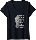 Womens Bitcoin T Shirt, Crypto Gifts, Michael Saylor Bitcoin V-Neck T-Shirt | Premium Quality
