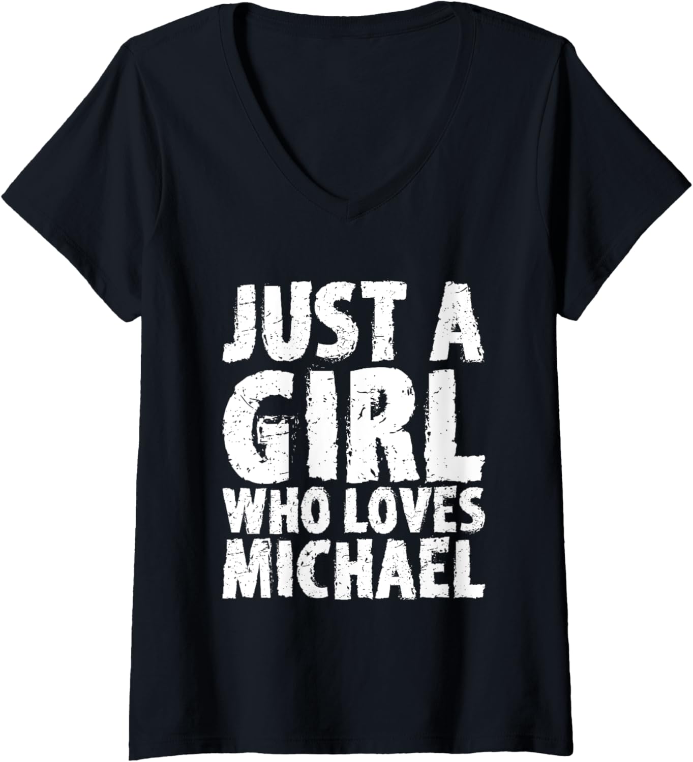 Womens Just A Girl Who Loves Michael V-Neck Apparel | Premium Quality