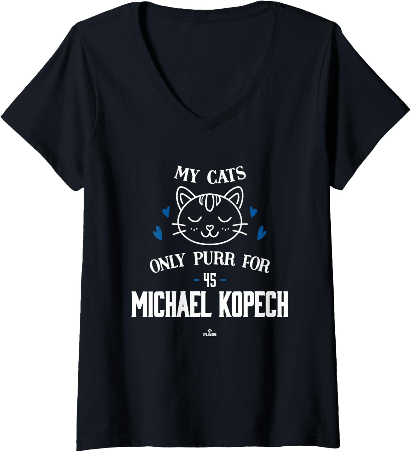 Womens Cat Lovers for Michael Kopech Los Angeles Baseball MLBPA V-Neck Apparel | Trending 2025