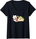 Womens Happy Yarn Cat V-Neck Yarn Supply | High Search Volume | Perfect for Crafters