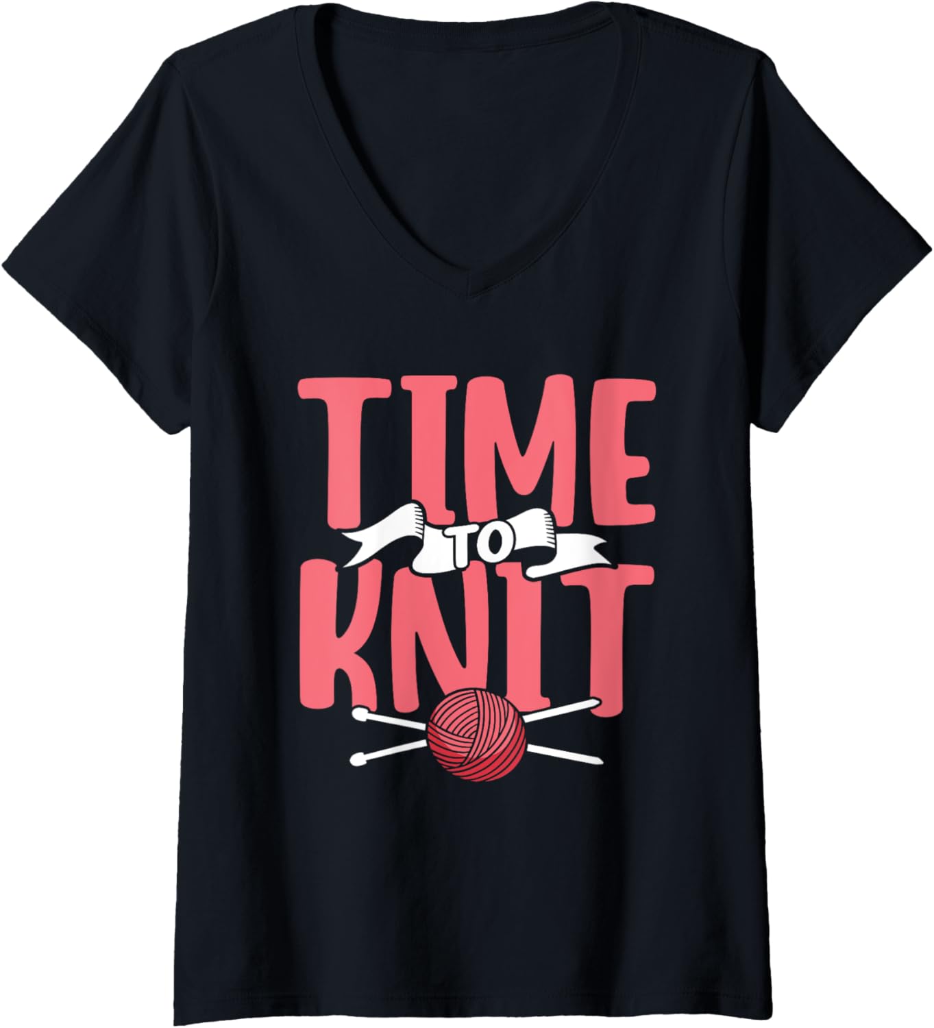 Time To Knit Knitter Hobby Yarn Knitting V-Neck Yarn Supply | Viral US Pick | Customer Favorite