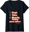 Womens Single Taken Mentally Dating Michael Conforto V-Neck Apparel | Viral Streetwear Style