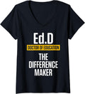 Womens EdD Doctor of Education Maker Doctorate Graduation V-Neck Apparel | Trending 2025 | Aesthetic Fit