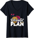 Womens Knitting Retirement Plan Funny Retired Yarn Knitting V-Neck Yarn Supply | Viral US Pick | High CTR Title