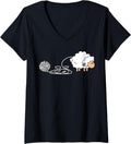 Womens Knitting Crocheting Sheep Knitter Yarn Needle V-Neck Yarn Supply | Viral US Pick | High CTR Title