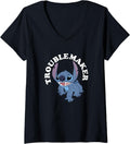 Disney Lilo & Stitch Troublemaker Wild Stitch Portrait V-Neck Apparel | High Search Volume | Aesthetic Fit