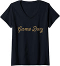Womens Game Day Leopard Animal Print Trendy Graphic Sports Fan V Neck Apparel Trending US US Top Pick