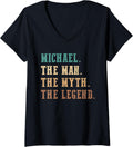 Womens Michael The Man The Myth The Legend Funny Michael V-Neck Apparel | Everyday Casual Wear