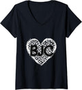 BJC Black Initials Leopard Cheetah Heart Trendy V Neck Apparel Premium Print US Top Pick