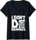 Womens Funny Cheetah Big Cat African I Dont Do Mornings V Neck Apparel High Search Demand US Top Pick