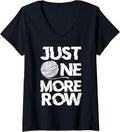 Womens Just One More Row Knitting Weaving Textile Arts Yarn Funny V-Neck Yarn Supply | Viral US Pick | High CTR Title