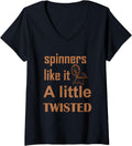 Womens Yarn Spinning Gift for Wool Knitting Spinner V-Neck Yarn Supply | Viral US Pick | Customer Favorite