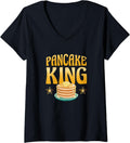 Womens Pancake King Pancake Syrup Foodie Pancake Maker V-Neck Apparel | Trending 2025 | Comfort Daily Wear