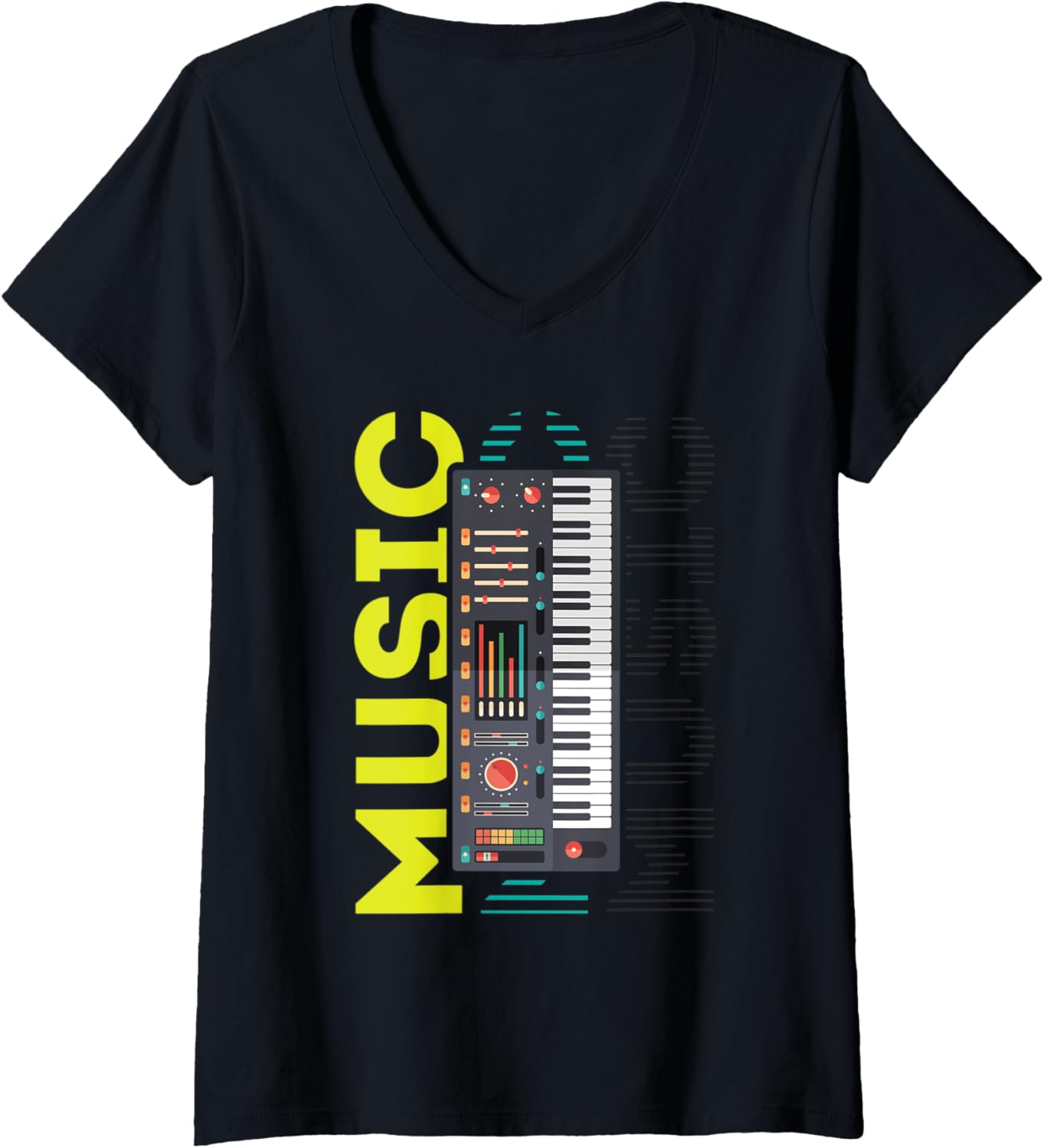 Womens Music Producer and beats from synthesizer or Beat Maker V-Neck Apparel | High Search Volume | Comfort Daily Wear