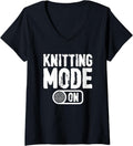 Womens Knitting Mode On Yarn Enthusiast V-Neck Yarn Supply | Viral US Pick | Best Seller Choice
