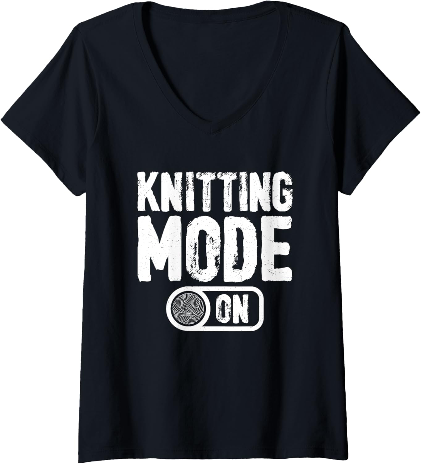 Womens Knitting Mode On Yarn Enthusiast V-Neck Yarn Supply | Viral US Pick | Best Seller Choice