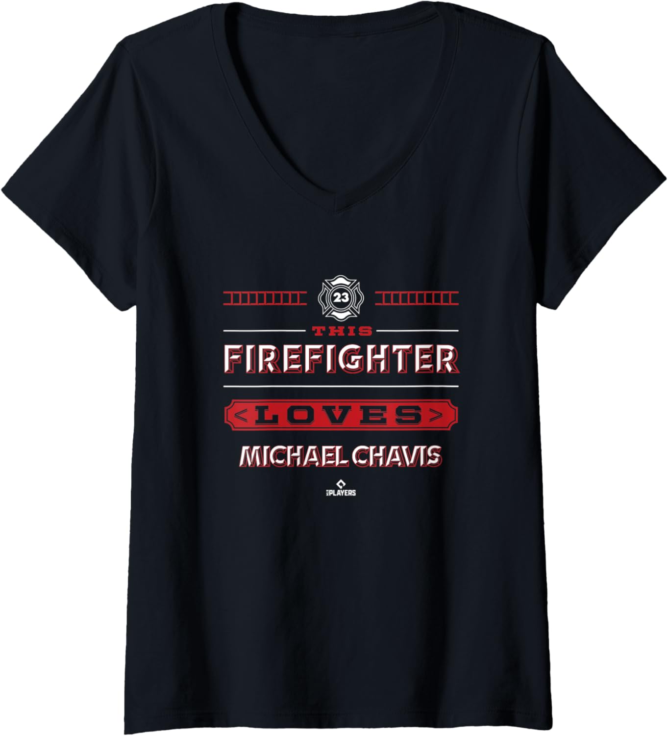 Womens This Firefighter Loves Michael Chavis V-Neck Apparel | Everyday Casual Wear