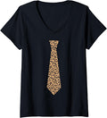 Womens Funny Necktie Tie Leopard Cheetah V Neck Apparel Premium Print Best Seller Look