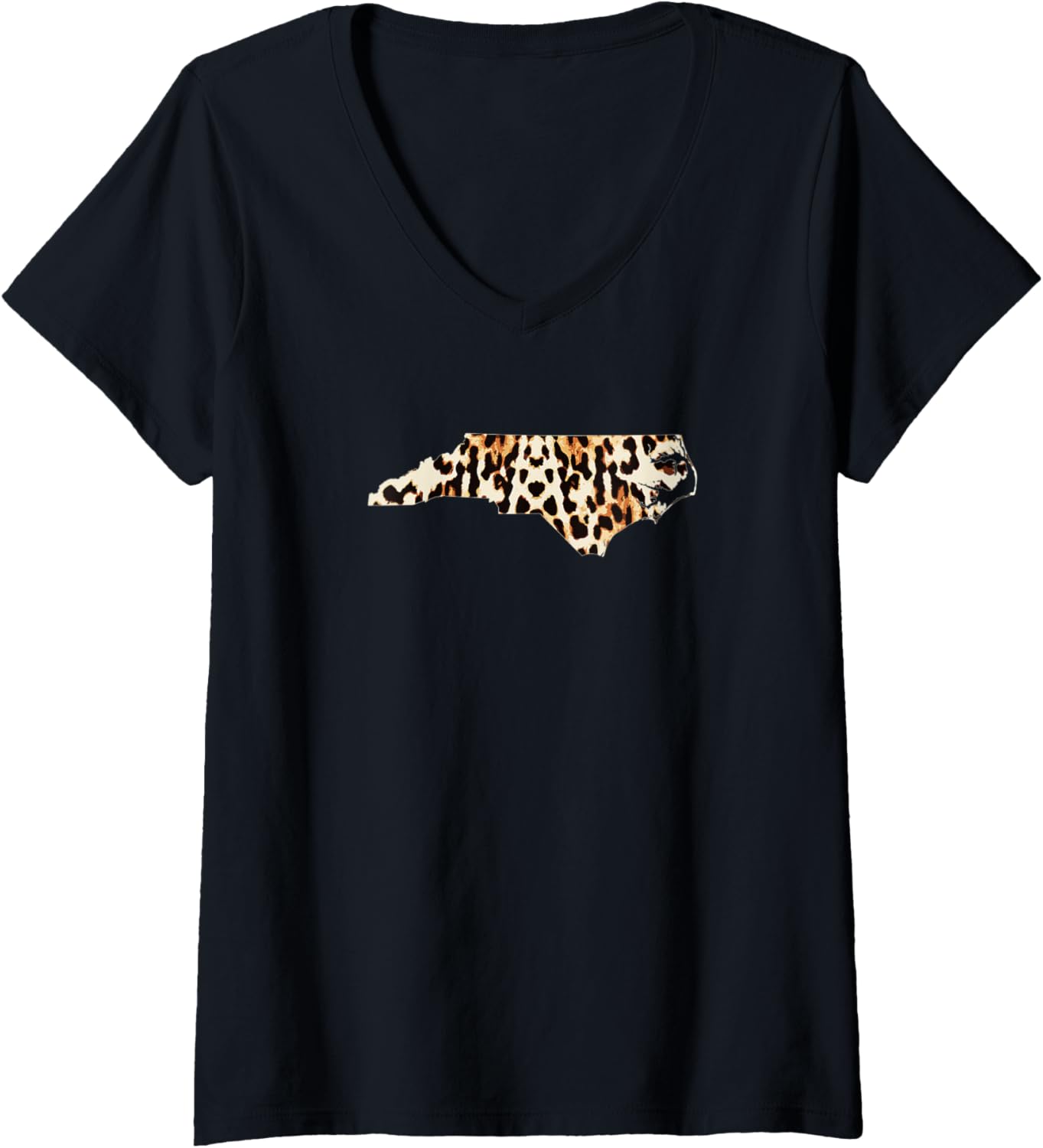 Womens Cool Home North Carolina State Leopard Cheetah Print V Neck Apparel Comfort Fit US Top Pick