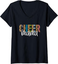 Womens Cheer MAMA Leopard Cheetah Print Retro Trendy Cute V Neck Apparel Trending US Best Seller Look