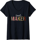 Womens Tool Maker Leopard Print Funny Appreciation V-Neck Apparel | Trending 2025 | Comfort Daily Wear