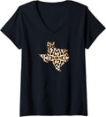 Womens Awesome Home Texas State Leopard Cheetah Print V Neck Apparel Viral TikTok Find Hot Right Now