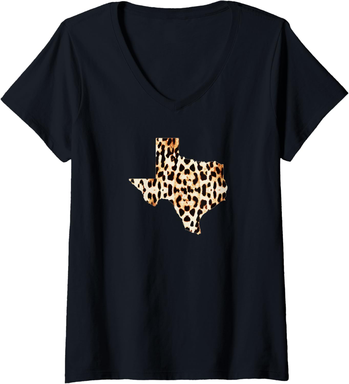 Womens Awesome Home Texas State Leopard Cheetah Print V Neck Apparel Viral TikTok Find Hot Right Now