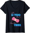 Womens Knitting funny Life Is Too Short Buy the Yarn tee Funny Gift V-Neck T-Shirt | Viral US Pick | High CTR Title