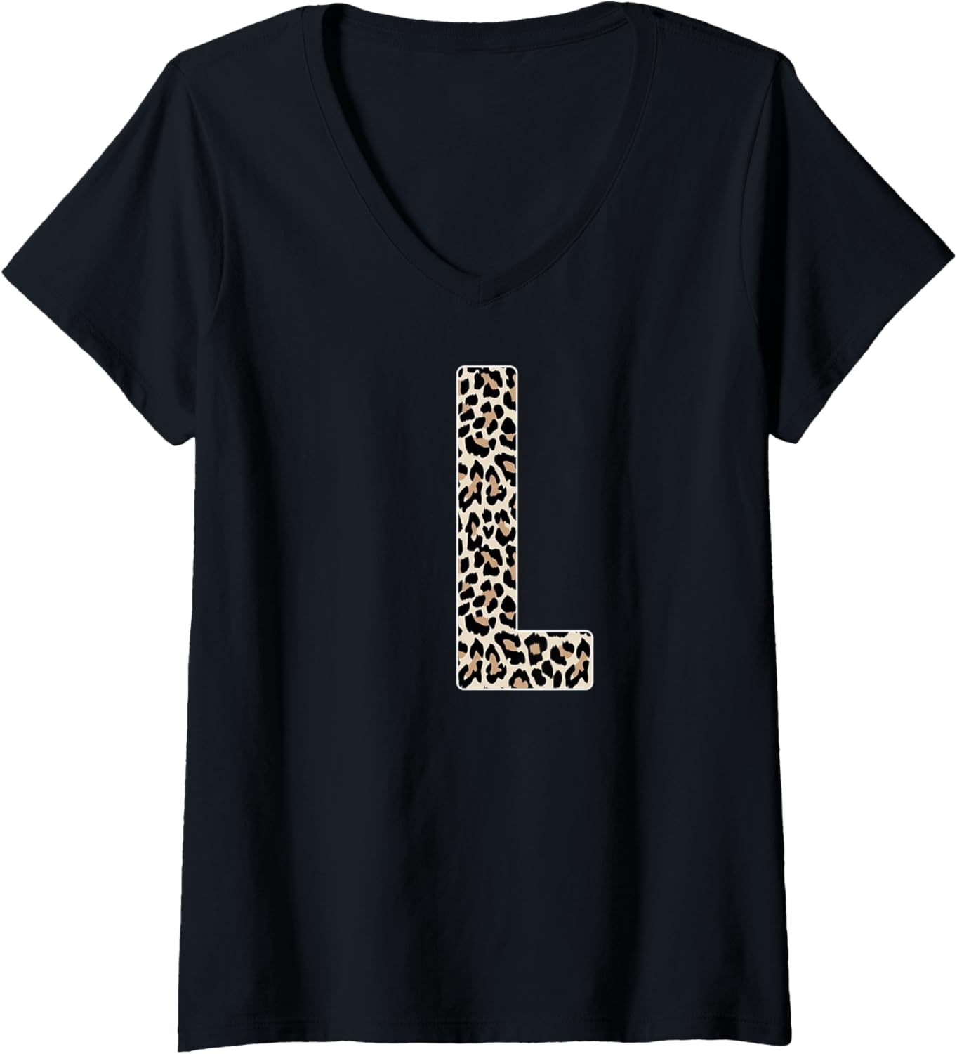 Womens Leopard Print Cheetah Print Animal Print Letter L Cat V Neck Apparel Streetwear Style US Top Pick
