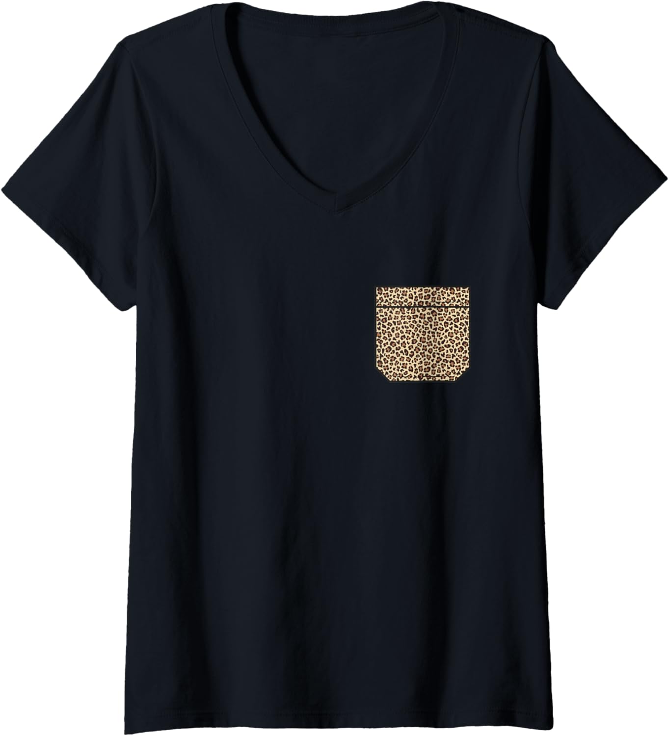 Leopard Print Spot Faux Pocket Cheetah Wild Animal Women Men V Neck Apparel Streetwear Style US Top Pick