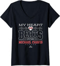 Womens My Heart Beats For Michael Chavis V-Neck Apparel | Premium Quality