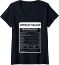 Womens Jewelry Maker Nutrition Facts Sarcastic Graphic V-Neck Apparel | Best Seller Pick | Aesthetic Fit