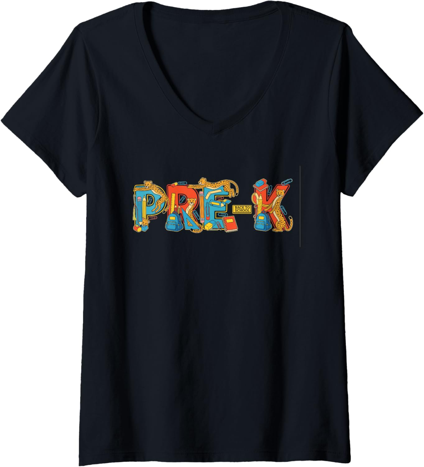 Womens Funny Cheetah Pre K Back to School Kids Boys Girls V Neck Apparel Trending US Hot Right Now